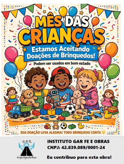 Ação de arrecadação de brinquedos para crianças